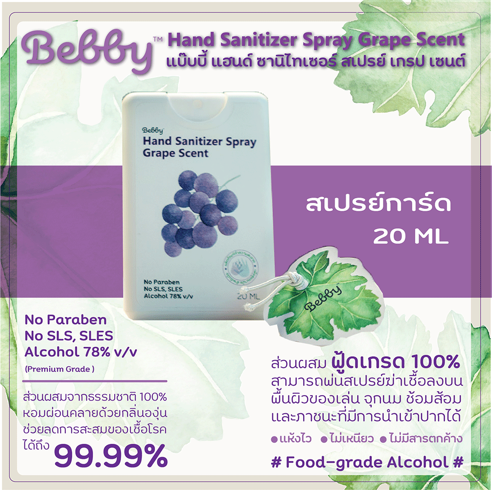 Hand Sanitizer Spray Grape Scent 20 ml