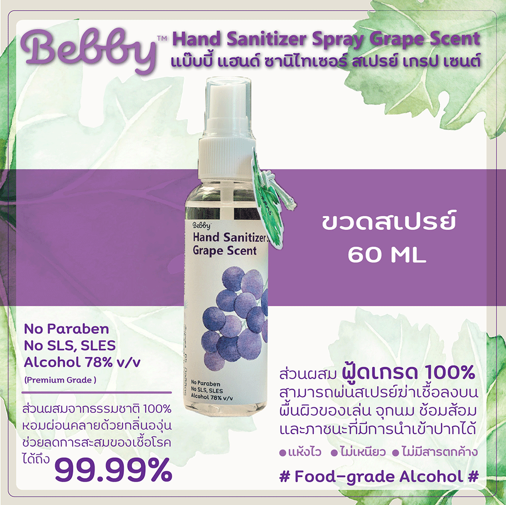 Hand Sanitizer Spray Grape Scent 60 ml